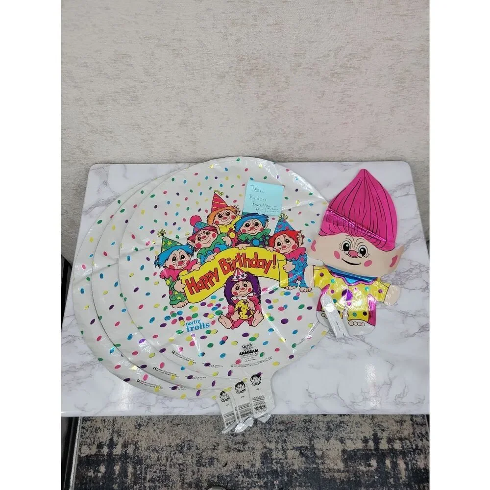 Troll Vintage 90s Happy Birthday Ballons Bundle Lot Of 5 #2